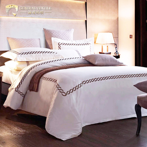 Luxury <strong>King</strong> Size <strong>White</strong> Hotel Embroidery Bedding Sheet <strong>Sets</strong> <strong>Duvet</strong> Cover <strong>Sets</strong> - Product Image 2