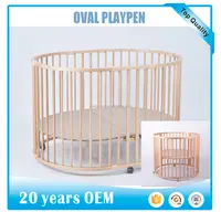 Wooden round and oval playpen