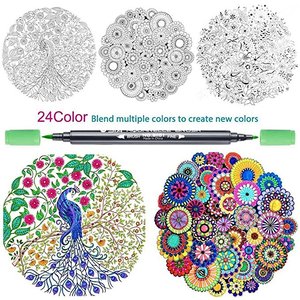 12 Colori Belle liner <span class=keywords><strong>Pennello</strong></span> <span class=keywords><strong>Punta</strong></span> <span class=keywords><strong>Doppia</strong></span> Penne Colorate Set Doppio Tip Brush Pens Art Markers - Product Image 4