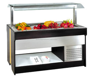 Guangzhou fabricante oem marmol tipo <span class=keywords><strong>isla</strong></span> salad <span class=keywords><strong>bar</strong></span> de <span class=keywords><strong>la</strong></span> barra de madera refrigerador con ce certificado - Product Image 1
