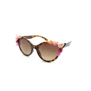 Новое поступление 2018 модные цветочные украшения Италия дизайн CE круглые солнцезащитные очки