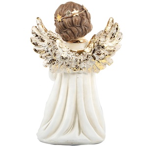 Decorazioni per la casa in fibra di vetro polyresin resina colorata cherubino bambino statua di angelo con Led ad anello - Product Image 4