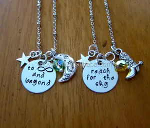 Movie Inspired Friendship Necklaces Sheriff Woody & Buzz Light year Reach for the Sky To Infinity and Beyond