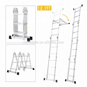 บันไดพับอเนกประสงค์อลูมิเนียมแบบมีบานพับขนาดใหญ่ บันไดพับได้ บันไดเสริม - Product Image 6