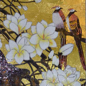 Oro Mural de aves de azulejos de mosaico de vidrio <span class=keywords><strong>azulejo</strong></span> de la pared - Product Image 1