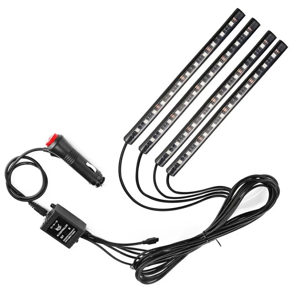 RGB LED سيارة شرائط مصباح ، LED جو مصابيح ، 12V التحكم عن بعد لاسلكية سيارة الداخلية ضوء