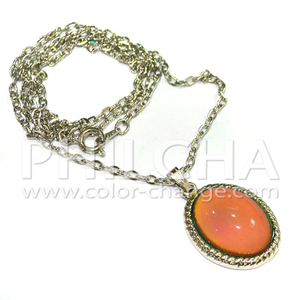 Collier avec pendentif en pierre ovale qui change de couleur, Style Vintage, pour filles, 1 pièce - Product Image 1