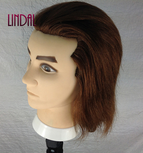 Tête de mannequin d'entraînement pour coiffure LINDAL, de haute qualité, en <span class=keywords><strong>cheveux</strong></span> naturels - Product Image 2
