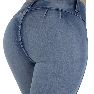 Shascullfites Melody Gym And Shaping Leggings Light Blue Jeans Jeggings  Butt Lift Jeans Buttons Style for Women Sculpting Jeans