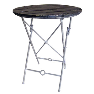 Vintage patas de <span class=keywords><strong>metal</strong></span> rústico listón de madera Bistro mesa y sillas juegos - Product Image 2