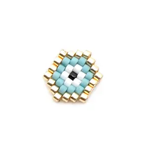 Moyamiya jewelry wholesale Miyuki evil eye fashion geometric pentagon beaded pendant charm connector for earring o necklace