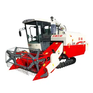 WORLD Brand Cabin Type 98HP small combine harvester price for rice wheat on sale