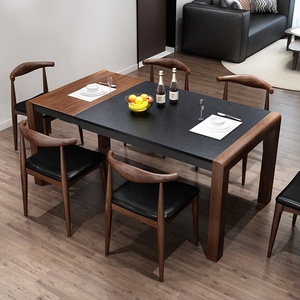 Jasiway Mobili Per La Casa di Lusso di Pietra Che Brucia Da Cucina In Legno <span class=keywords><strong>6</strong></span> <span class=keywords><strong>Sedie</strong></span> Moderno <span class=keywords><strong>Tavolo</strong></span> Da Pranzo <span class=keywords><strong>Allungabile</strong></span> - Product Image 2
