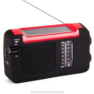 Whosesaler rechargeable portable radio AM FM crank solar radio