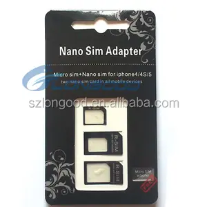 New design custom 2016 wholesale 3 in 1 mobile phone accessory dual mi-cro sim card adapter