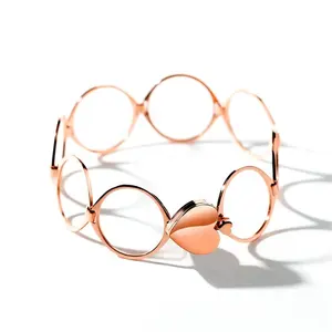 JANICE Fashion Foldable Bracelet ring magic stretch bracelet rose gold bracelet ring dual use for women Jewelry Manufacturer