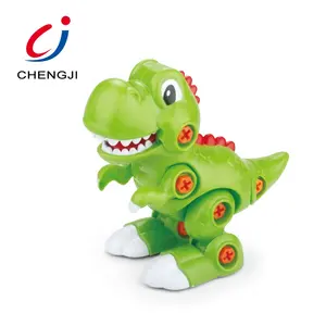 Hot selling plastic children educational funny play set animal diy dinosaur