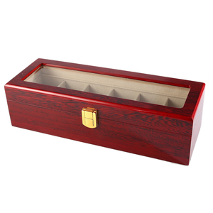 6 yuvası fantezi kiraz ahşap parlak lake takı bileklik İzle saklama kutuları - Product Image 3