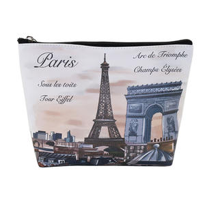 DEQI PU Leather <strong>Paris</strong> Tour Eiffel Tower Souvenir Gifts Women Lady Cosmetic Makeup Toiletry Bag <strong>Pouch</strong> Holder Organizer - Product Image 5