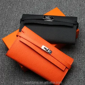 Naranja y negro carteras caso para las señoras, bolsos de cuero Mujer