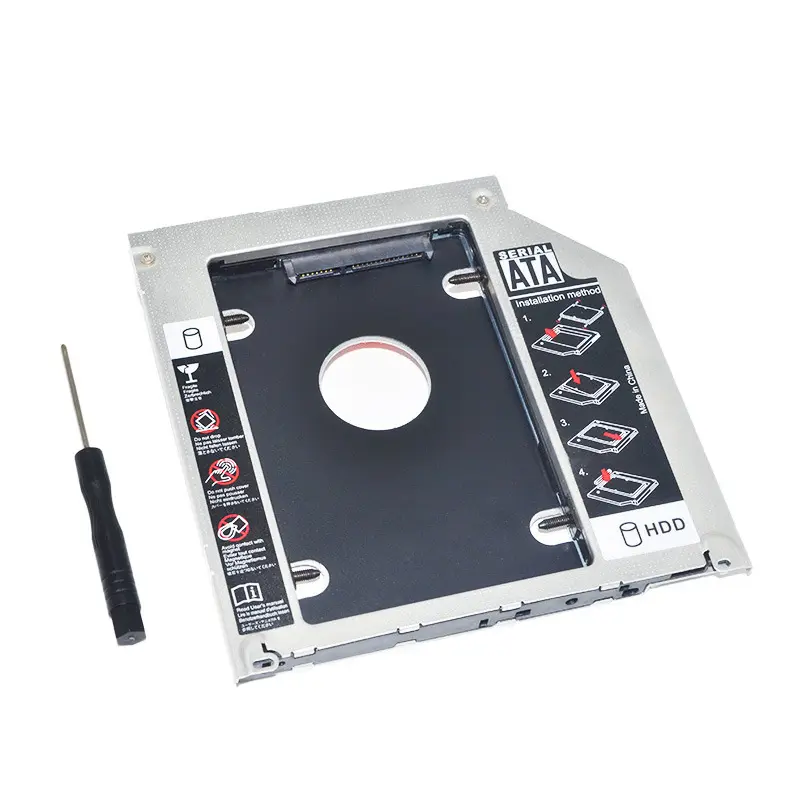 Çin üretici süper ince 12.7mm sabit disk caddy HDD durumda sata 2.5 inç sabit disk muhafaza 2nd HDD caddy