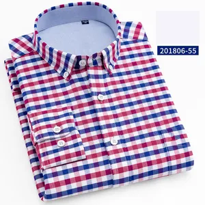 Men Oversized Custom Logo Famous Cotton Flannel Half Plaid Shirt