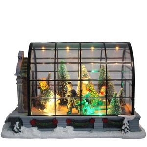 Decoración <span class=keywords><strong>Navideña</strong></span> <span class=keywords><strong>Popular</strong></span> para el Hogar, Colorida Casa de Pueblo <span class=keywords><strong>Navideña</strong></span> de Acrílico con Luces LED y <span class=keywords><strong>Música</strong></span> - Product Image 5