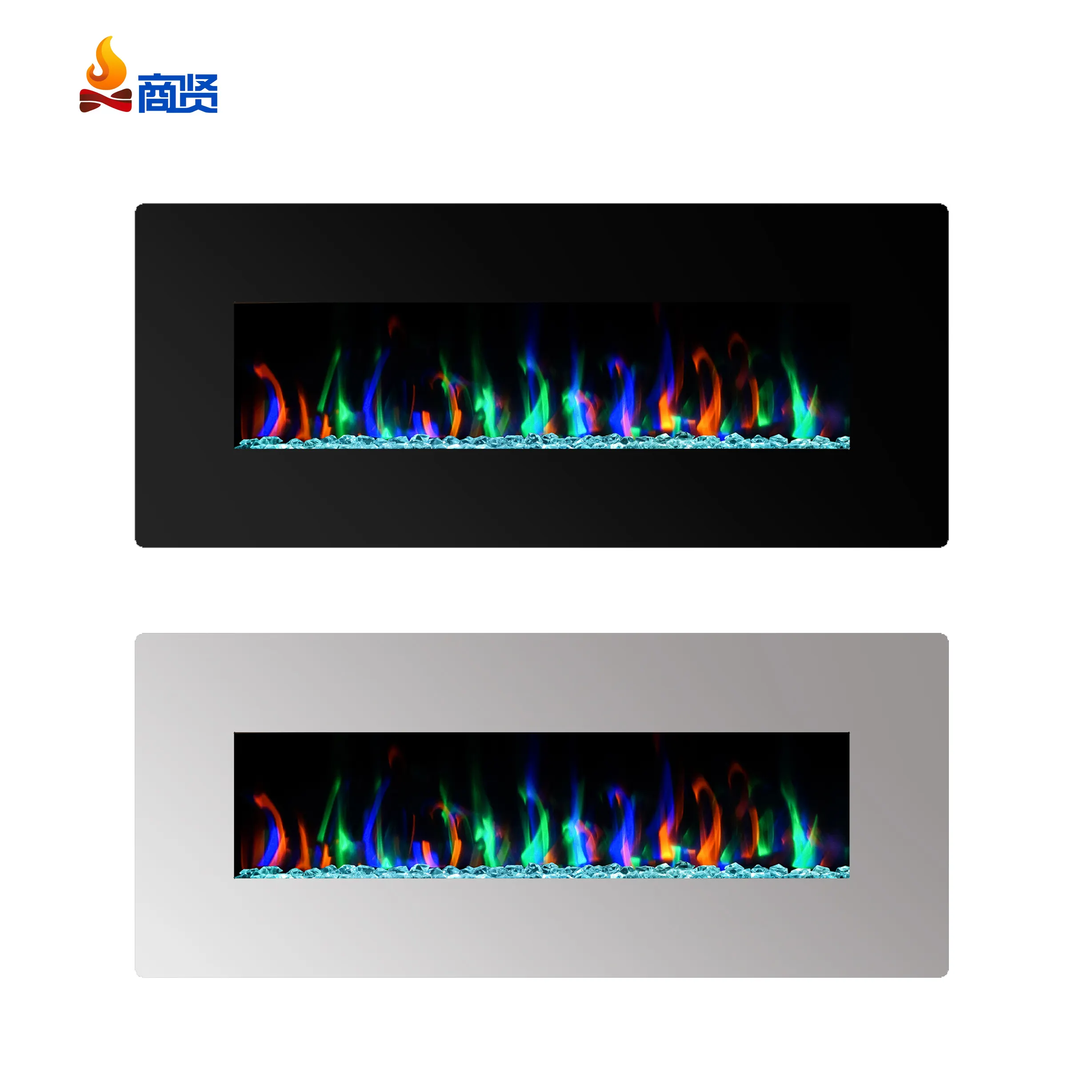 50 Inch Indoor Decorative Wall Hanging Water Vapor Fireplace Remote Timer Recessed Fireplace