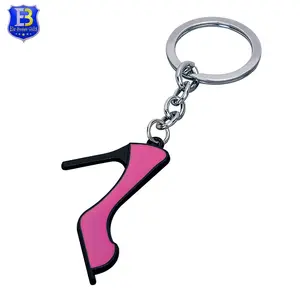 New Design Many Size High Heel Shoe Shape Custom Shape Metal Keychain