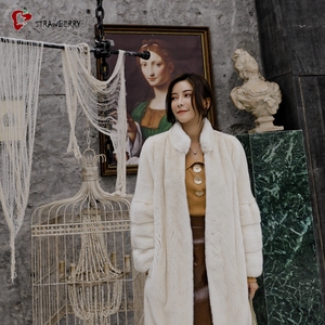 Lungo Cappotto Invernale di Lusso per <span class=keywords><strong>Donna</strong></span>, <span class=keywords><strong>Trench</strong></span> Lungo in Vera Pelliccia di Visone per Signore - Product Image 2