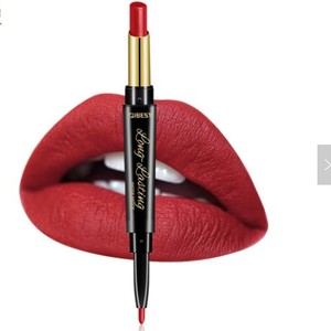 QIBEST-pintalabios rojo mate para <span class=keywords><strong>mujer</strong></span>, cosméticos, maquillaje, resistente al agua, larga duración, romántico, Belleza - Product Image 1
