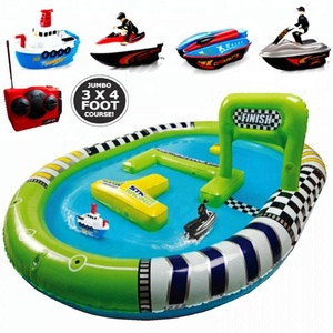 DWI Dowellin 5018 giocattolo di interazione genitore-figlio barca telecomandata da corsa ad alta velocità barca elettrica RC con piscina da gioco - Product Image 2
