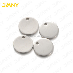 Custom Tono <span class=keywords><strong>Argento</strong></span> Rotondi del Cerchio Stampaggio <span class=keywords><strong>In</strong></span> Bianco Tag <span class=keywords><strong>In</strong></span> Metallo per i gioielli - Product Image 3