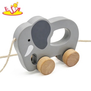 子供木製象ドラッグおもちゃ卸売W05B084 - Product Image 1