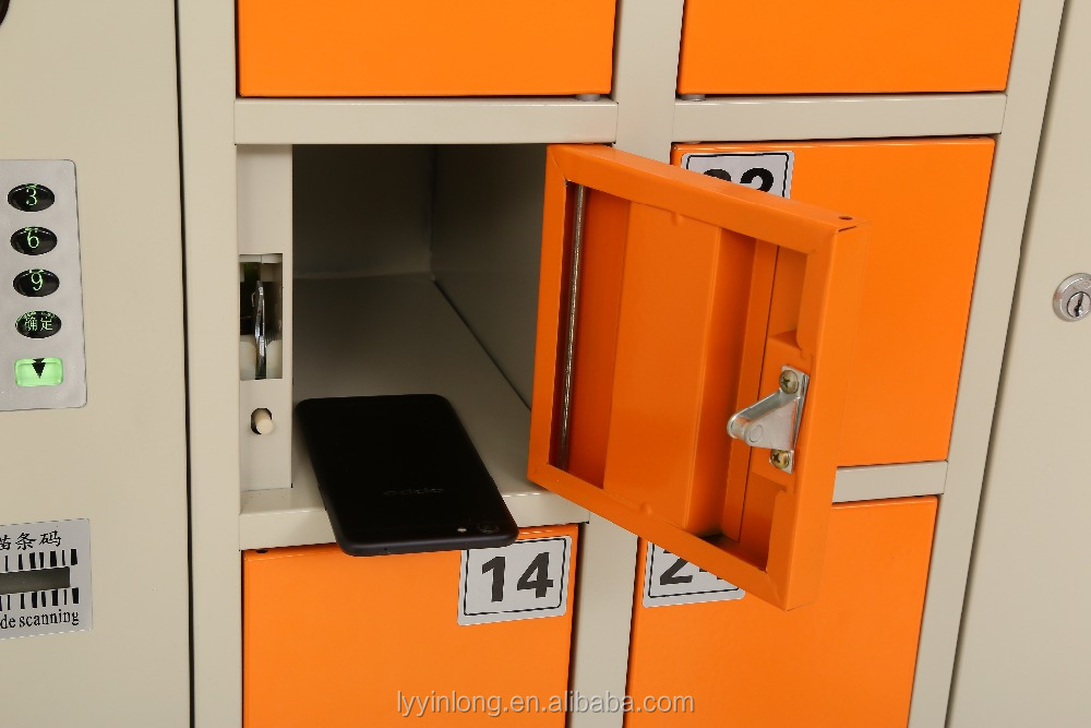 Personnalisé code à barres à puce exploité mobile téléphone casier pour salle de réunion