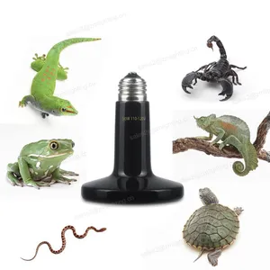 75mm 100W Infrared Ceramic Heat Lamp,Black Reptile Emitter Lamp Bulb for Pet Coop Heater Chicken Lizard Turtle Brooder Aquarium
