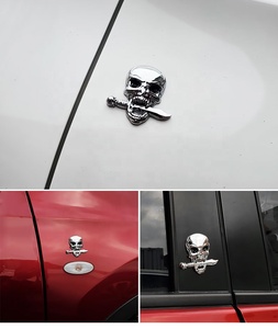 Su ordinazione del metallo del cranio auto emblema e del cranio di nuovo disegno distintivo dell'automobile e del cranio <span class=keywords><strong>adesivo</strong></span> auto - Product Image 6