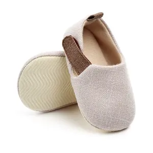 Sapatos para bebês e recém-nascidos, sapatos de tecido macio antiderrapante e de cor sólida para meninos e meninas, primavera e outono