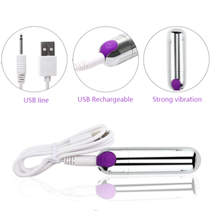 SacKnove kadın güçlü 10 hızlı Usb şarj edilebilir gümüş siyah G nokta Av masaj Mini kurşun vibratör seks oyuncak kadınlar - Product Image 4