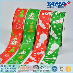 Personalizada árbol de Navidad impreso pantalla de seda sola cara grosgrain <span class=keywords><strong>cinta</strong></span> - Product Image 1