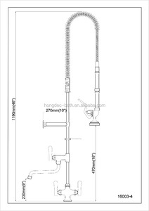 Robinet de <span class=keywords><strong>cuisine</strong></span> commercial à montage sur pont haute pression Homedec <span class=keywords><strong>avec</strong></span> fonction de pré-rinçage et <span class=keywords><strong>douchette</strong></span> - Product Image 2