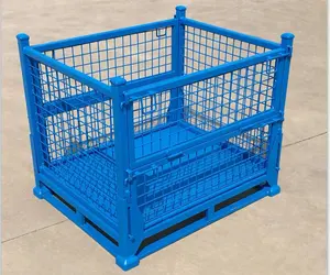 Cage de rangement de treillis métallique soudure, palette pliante, lourde, livraison gratuite