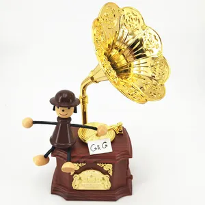 Creativo marrón marioneta muñeca <span class=keywords><strong>de</strong></span> registro <span class=keywords><strong>de</strong></span> <span class=keywords><strong>caja</strong></span> <span class=keywords><strong>de</strong></span> música - Product Image 1