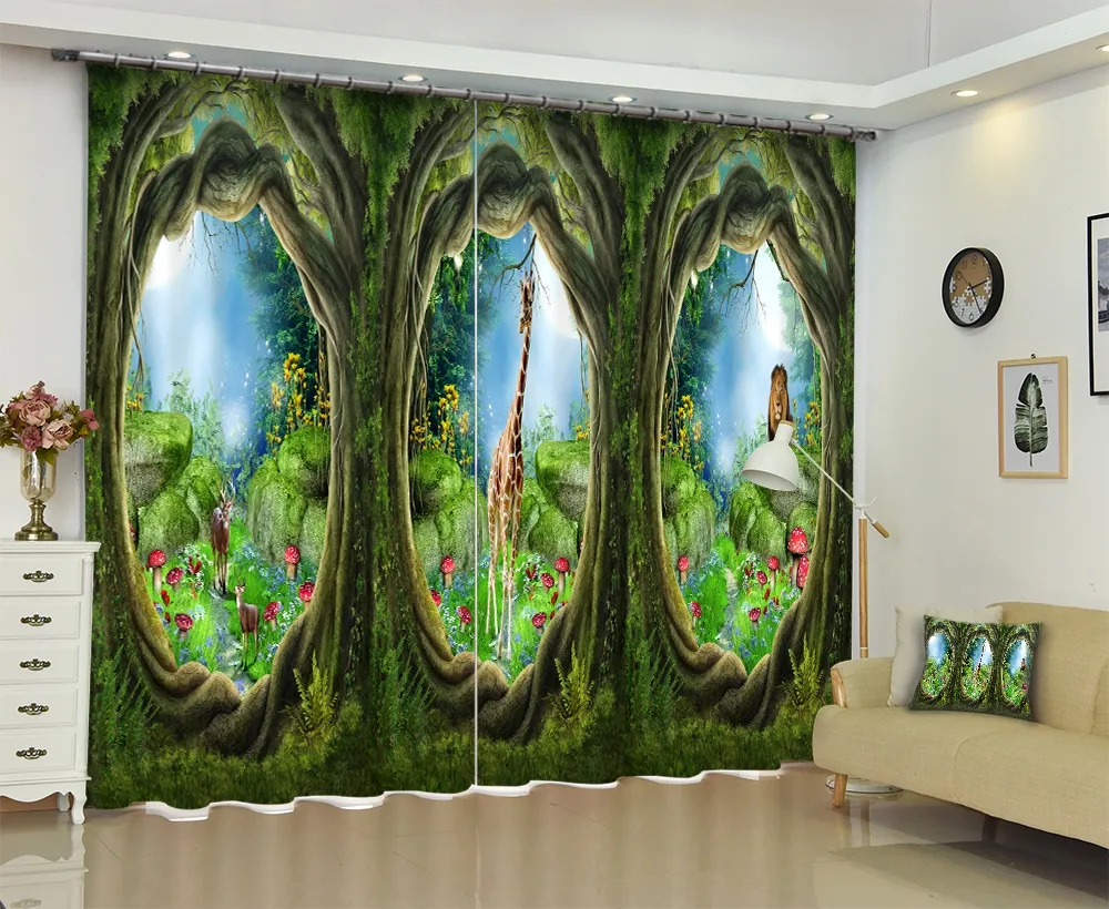 Tree Cave Tree Landscape 3D Landscape High Quality Blackout Curtains