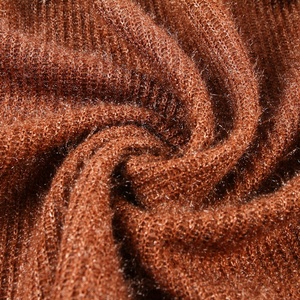 100 poliéster suave camiseta jacquard rib sweater hacci de punto de tela para el vestido - Product Image 6