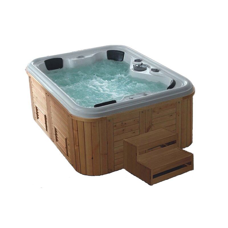 Outdoor frestading hot Whirlpool Bath tube big SPA with Jets wooden bathtub computer controlled massage bathtub