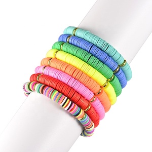 Bohemio elástico <span class=keywords><strong>Fimo</strong></span> disco rebanadas cuentas Stretch pulseras de <span class=keywords><strong>abalorios</strong></span> de arcilla polimérica pulsera de mano joyería hecha a mano para los hombres o las mujeres - Product Image 4