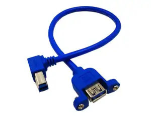 Удлинительный кабель с креплением на панели USB 3,0 под прямым углом шнур типа в