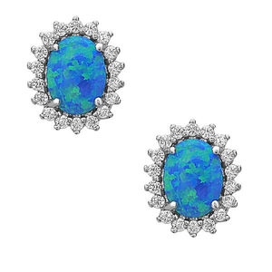 Miglior monili dell'argento sterlina 925 di nuovo disegno opale naturale pietra orecchini - Product Image 1
