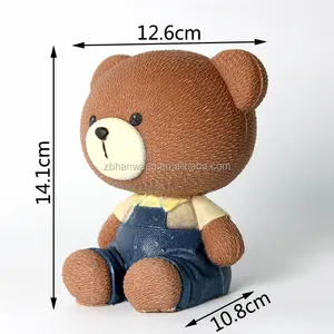 Nicole molde de silicone 3d de urso, molde de desenhos animados para bolo, sorvete, chocolate, moldes de cozimento